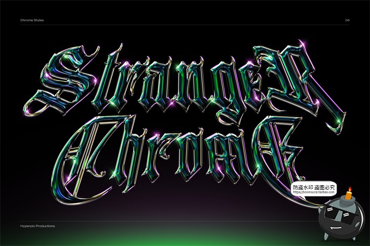 图片[35]-未来派抽象酸性艺术科技铬合金镭射金属文字字体特效PSD模板素材-设计猿