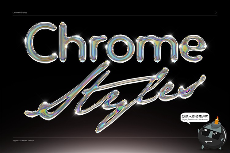 图片[38]-未来派抽象酸性艺术科技铬合金镭射金属文字字体特效PSD模板素材-设计猿