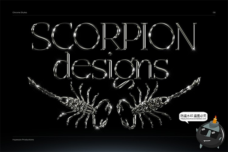 图片[39]-未来派抽象酸性艺术科技铬合金镭射金属文字字体特效PSD模板素材-设计猿