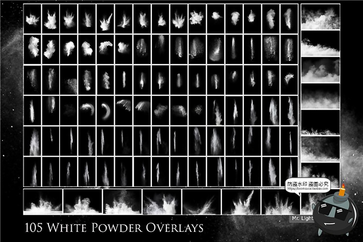 图片[2]-白色粉末烟雾爆炸效果特效照片后期合成黑底叠层JPG图片PS素材-设计猿