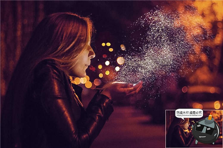 图片[5]-闪光粉末粒子金色金沙粉尘照片黑底叠层JPG图片后期合成PS素材-设计猿