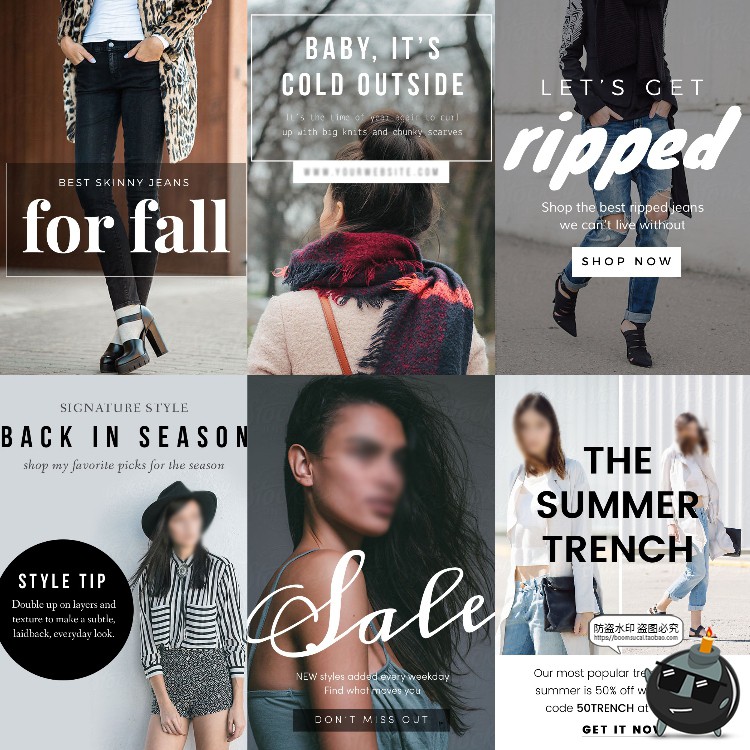 图片[1]-欧美风时尚杂志画册封面文字排版排列平面海报PSD模板素材附字体-设计猿