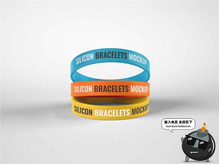 图片[2]-橡胶硅胶手环腕带品牌智能贴图效果展示vi提案样机PSD模板PS素材-设计猿