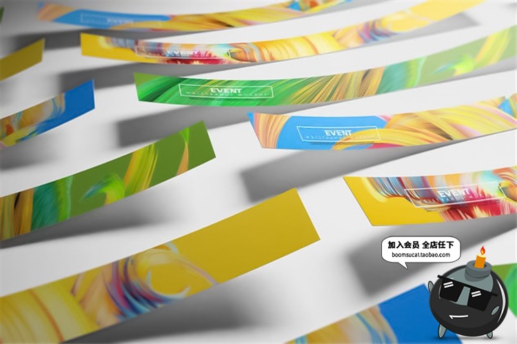 图片[1]-纸质手环腕带圆环装饰样机智能贴图效果展示vi提案PSD模板PS素材-设计猿