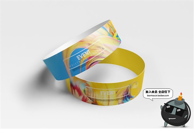 图片[7]-纸质手环腕带圆环装饰样机智能贴图效果展示vi提案PSD模板PS素材-设计猿