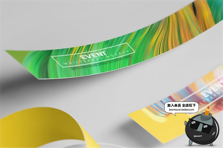 图片[8]-纸质手环腕带圆环装饰样机智能贴图效果展示vi提案PSD模板PS素材-设计猿