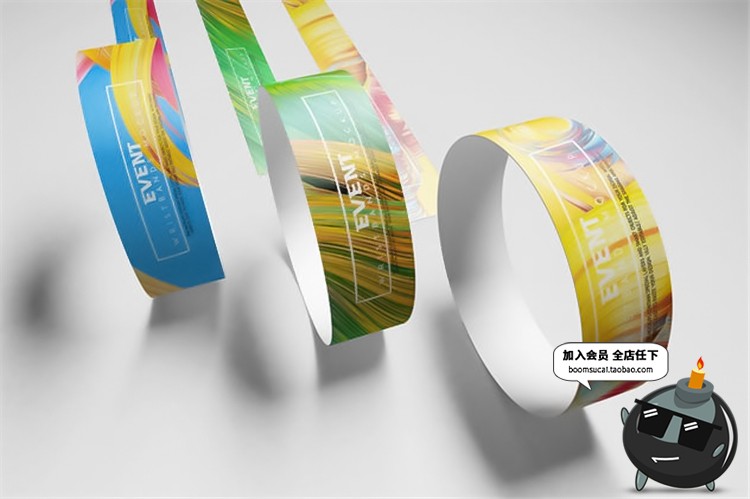 图片[10]-纸质手环腕带圆环装饰样机智能贴图效果展示vi提案PSD模板PS素材-设计猿