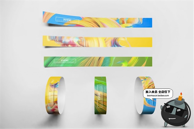 图片[11]-纸质手环腕带圆环装饰样机智能贴图效果展示vi提案PSD模板PS素材-设计猿