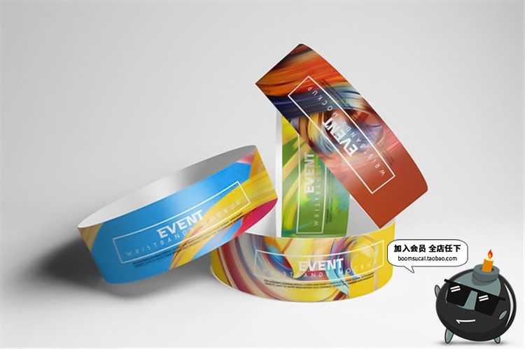 图片[12]-纸质手环腕带圆环装饰样机智能贴图效果展示vi提案PSD模板PS素材-设计猿