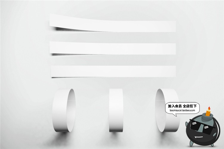 图片[13]-纸质手环腕带圆环装饰样机智能贴图效果展示vi提案PSD模板PS素材-设计猿