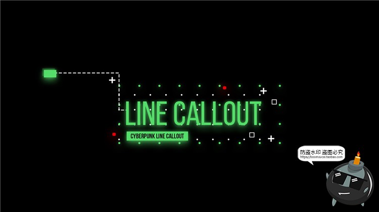 图片[1]-科技风指示文本框抽象赛博朋克文字排版主标题PS样式PSD模板素材-设计猿