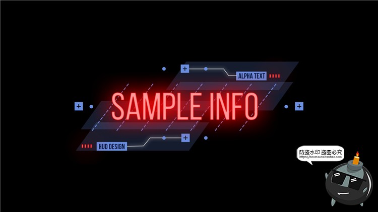 图片[2]-科技风抽象赛博朋克霓虹创意文字排版标题框PS样式PSD模板素材图-设计猿