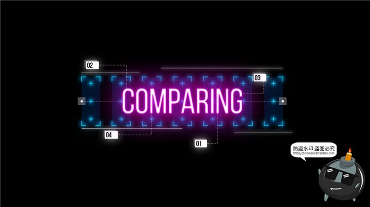 图片[5]-科技风抽象赛博朋克霓虹创意文字排版标题框PS样式PSD模板素材图-设计猿