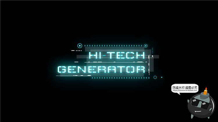 图片[7]-科技风抽象赛博朋克霓虹创意文字排版标题框PS样式PSD模板素材图-设计猿