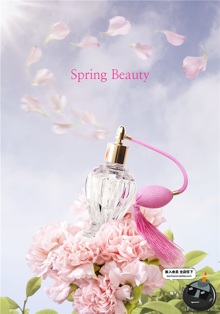 图片[2]-唯美鲜花浪漫梦幻花瓣花海化妆品香水植物海报PSD模板设计PS素材-设计猿