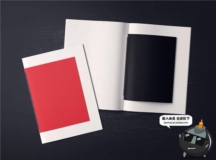 图片[4]-书籍书本杂志封面包装vi设计展示智能贴图文创样机PSD模板PS素材-设计猿