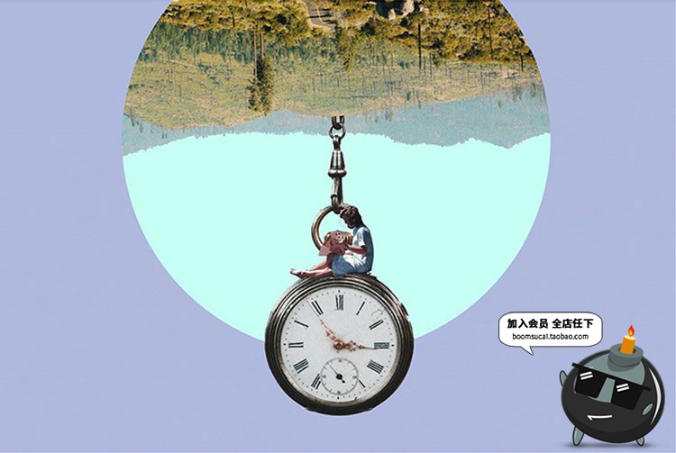 图片[13]-155款创意复古半调潮流波普蒸汽波剪纸拼贴画PNG免抠图片设计素材-设计猿