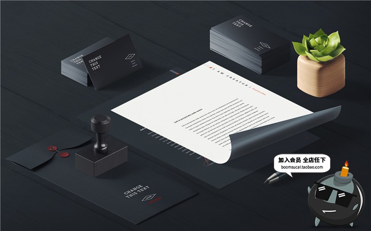 图片[3]-企业商务文具桌面用品装饰摆件场景VI设计展示模型PS样机模板素材-设计猿