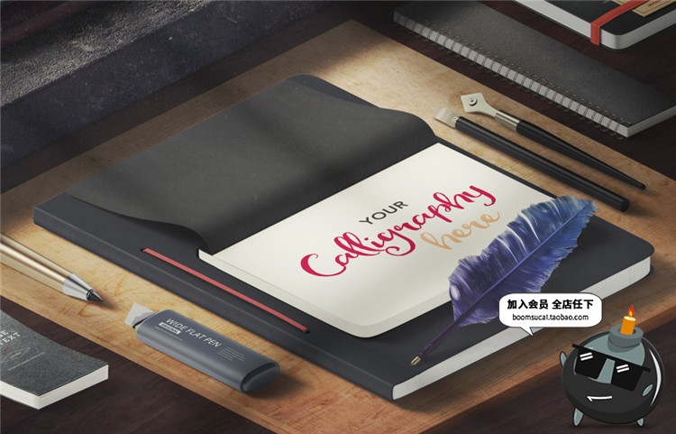 图片[7]-企业商务文具桌面用品装饰摆件场景VI设计展示模型PS样机模板素材-设计猿