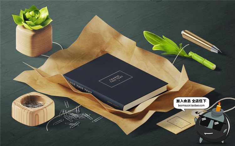 图片[8]-企业商务文具桌面用品装饰摆件场景VI设计展示模型PS样机模板素材-设计猿