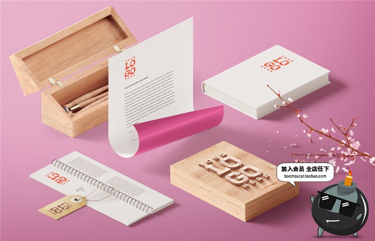 图片[14]-企业商务文具桌面用品装饰摆件场景VI设计展示模型PS样机模板素材-设计猿