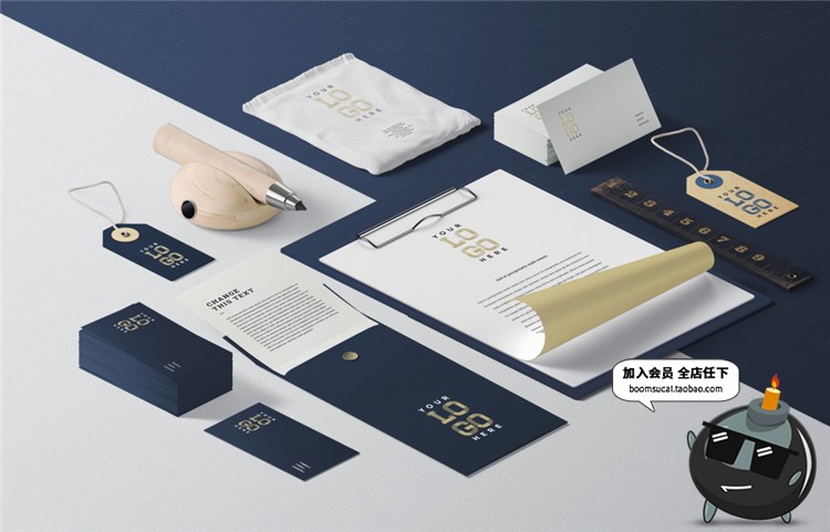 图片[19]-企业商务文具桌面用品装饰摆件场景VI设计展示模型PS样机模板素材-设计猿