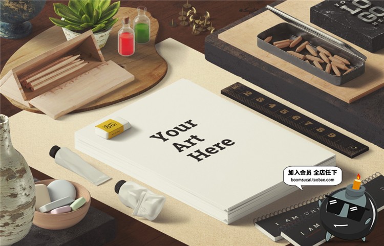图片[21]-企业商务文具桌面用品装饰摆件场景VI设计展示模型PS样机模板素材-设计猿