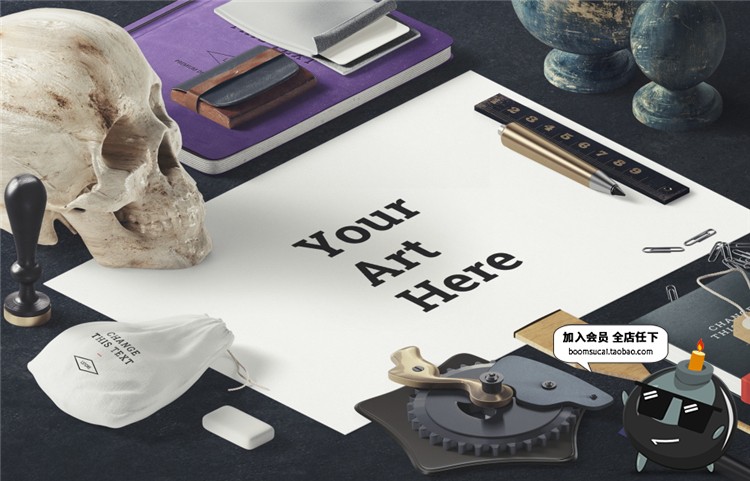 图片[22]-企业商务文具桌面用品装饰摆件场景VI设计展示模型PS样机模板素材-设计猿