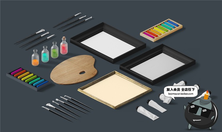 图片[42]-企业商务文具桌面用品装饰摆件场景VI设计展示模型PS样机模板素材-设计猿