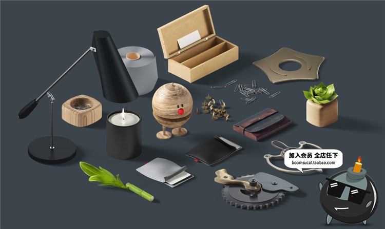 图片[47]-企业商务文具桌面用品装饰摆件场景VI设计展示模型PS样机模板素材-设计猿