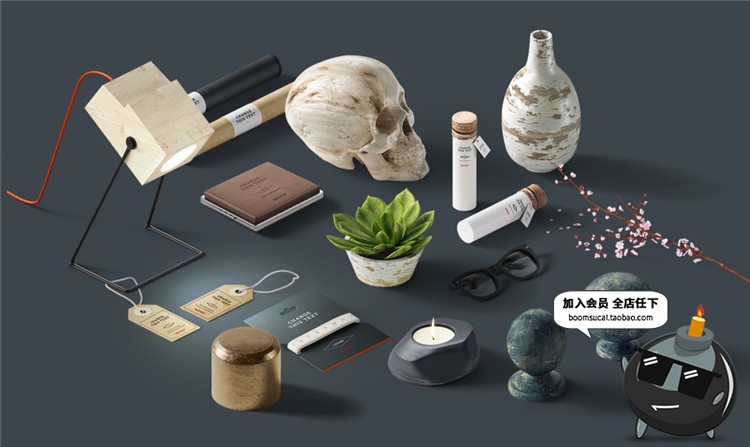 图片[48]-企业商务文具桌面用品装饰摆件场景VI设计展示模型PS样机模板素材-设计猿