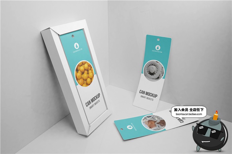 图片[1]-书签吊牌夹书签智能贴图文创样机卡片VI模板展示图PSD设计PS素材-设计猿