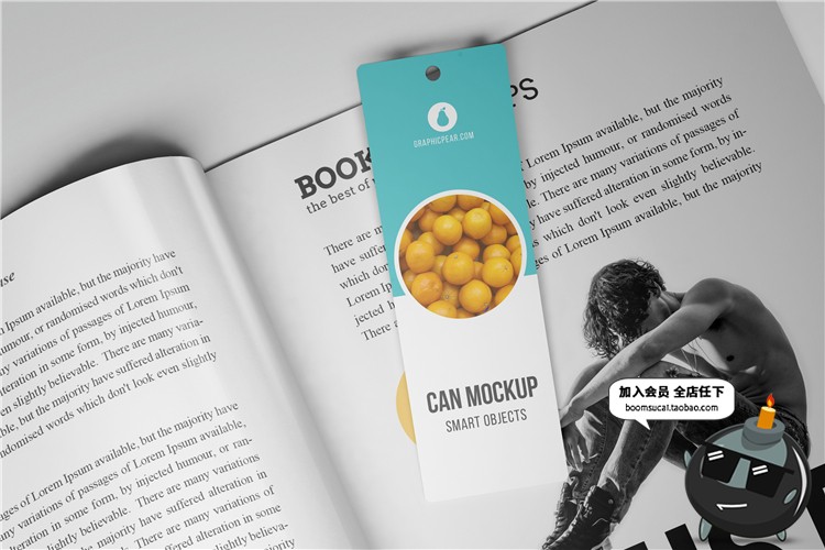 图片[5]-书签吊牌夹书签智能贴图文创样机卡片VI模板展示图PSD设计PS素材-设计猿