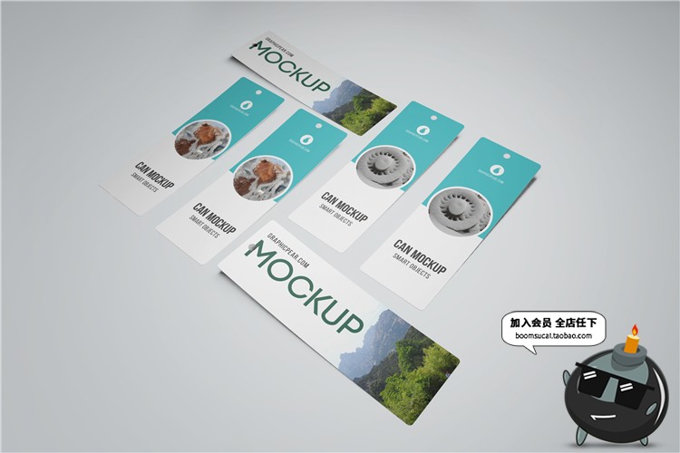 图片[6]-书签吊牌夹书签智能贴图文创样机卡片VI模板展示图PSD设计PS素材-设计猿