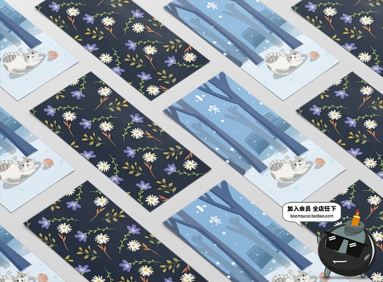 图片[9]-书签吊牌夹书签智能贴图文创样机卡片VI模板展示图PSD设计PS素材-设计猿