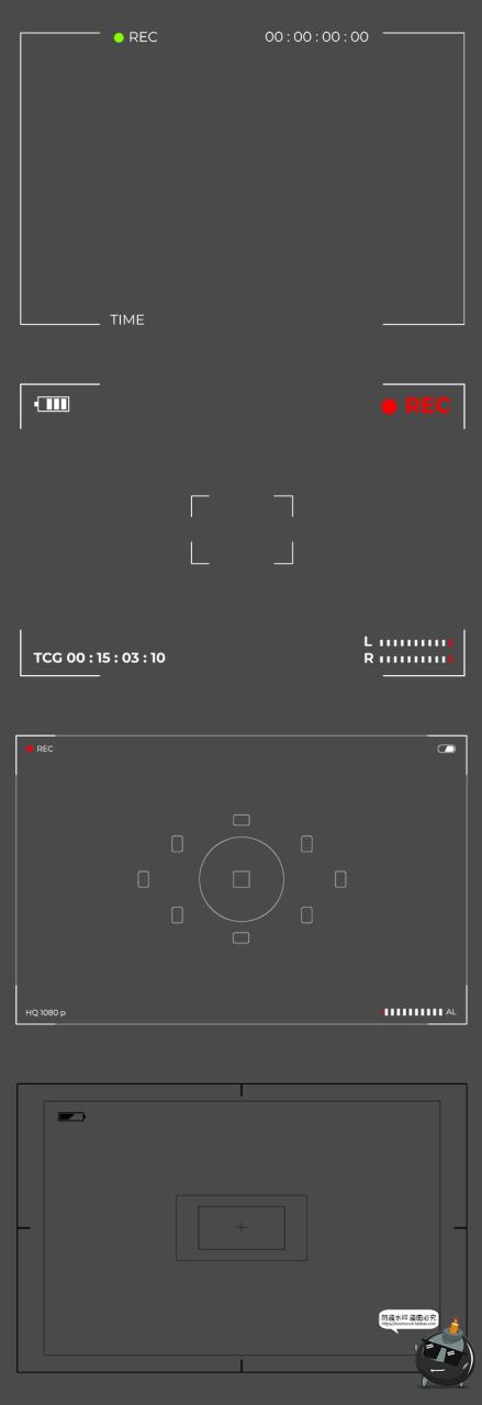 图片[2]-相机录影取景器特效摄影效果创意后期叠加合成PNG免抠边框PS素材-设计猿