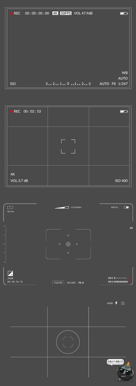 图片[3]-相机录影取景器特效摄影效果创意后期叠加合成PNG免抠边框PS素材-设计猿