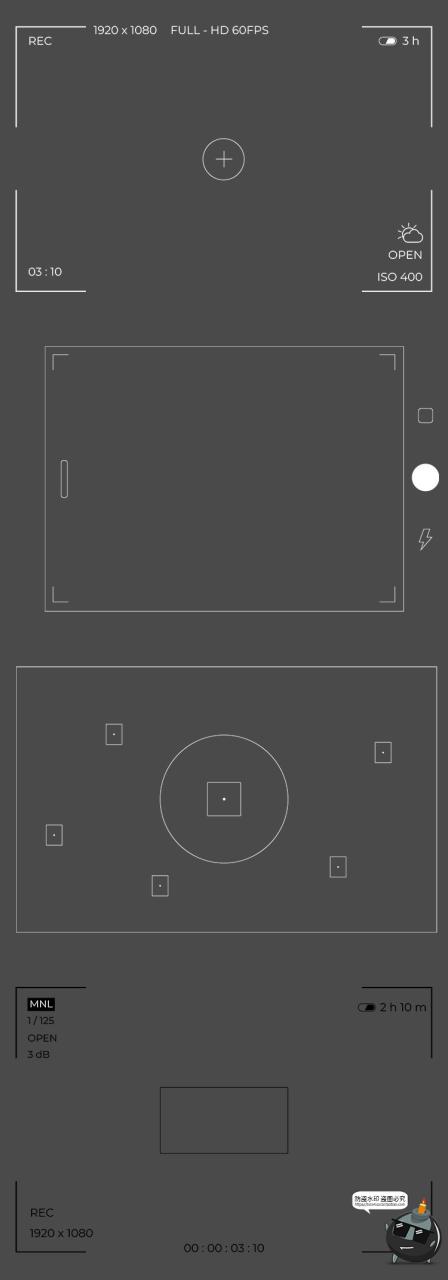 图片[4]-相机录影取景器特效摄影效果创意后期叠加合成PNG免抠边框PS素材-设计猿