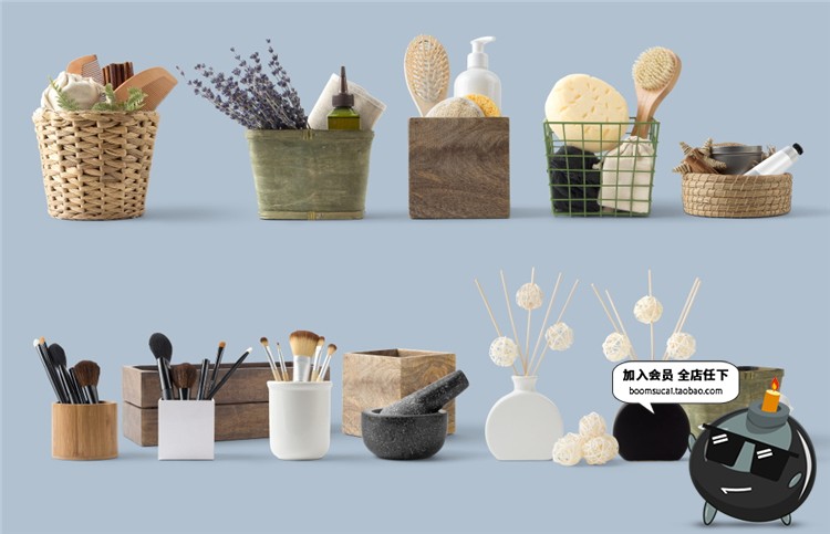 图片[4]-化妆护肤品洗面奶美妆瓶子合集包装效果展示贴图样机PSD模板素材-设计猿