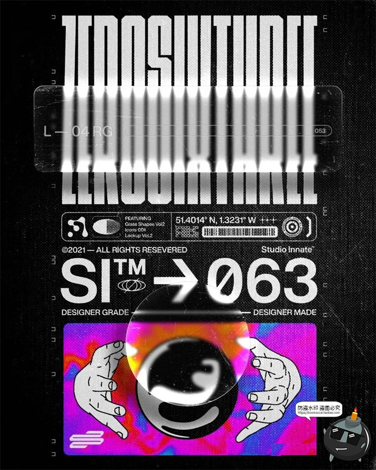 图片[12]-潮流创意透明磨砂毛玻璃质感图片效果mockups样机PSD模板PS素材-设计猿