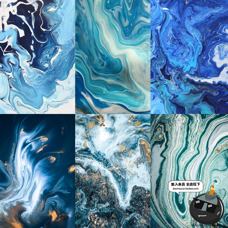 图片[1]-绿色油彩肌理大理石纹理水墨翡翠背景装饰画包装JPG高清图片素材-设计猿