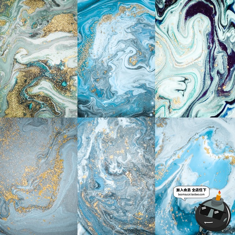 图片[3]-绿色油彩肌理大理石纹理水墨翡翠背景装饰画包装JPG高清图片素材-设计猿