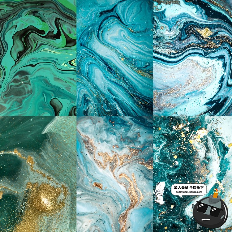图片[5]-绿色油彩肌理大理石纹理水墨翡翠背景装饰画包装JPG高清图片素材-设计猿