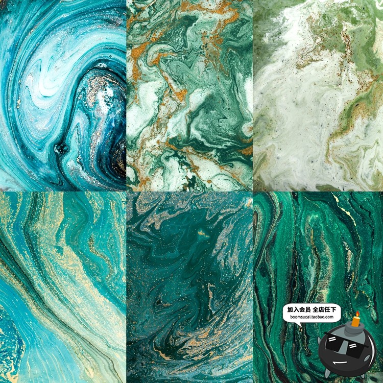 图片[6]-绿色油彩肌理大理石纹理水墨翡翠背景装饰画包装JPG高清图片素材-设计猿