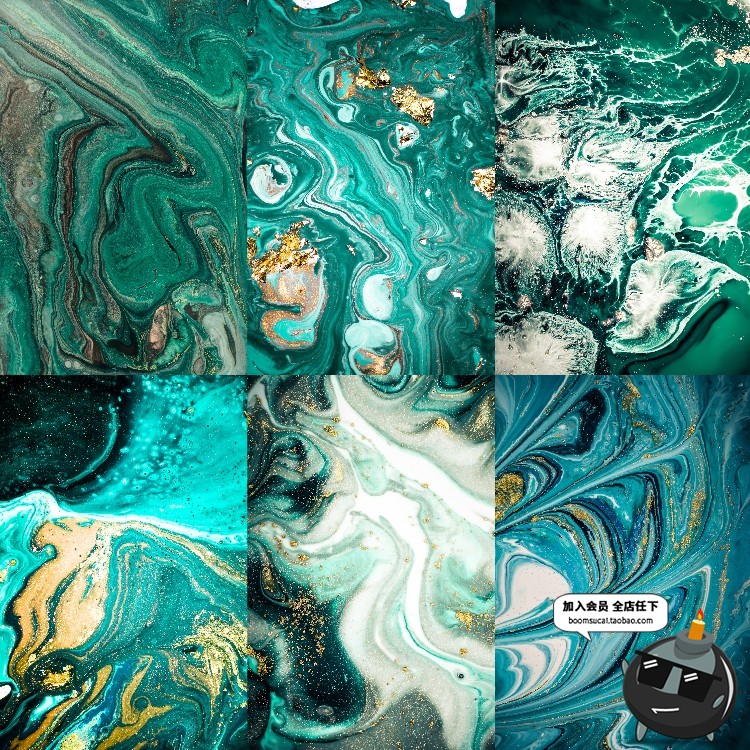 图片[7]-绿色油彩肌理大理石纹理水墨翡翠背景装饰画包装JPG高清图片素材-设计猿