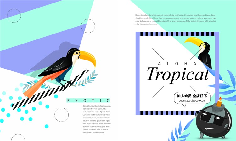 图片[14]-清凉扁平夏日夏威夷主题banner广告海报左右排版PSD模板设计素材-设计猿