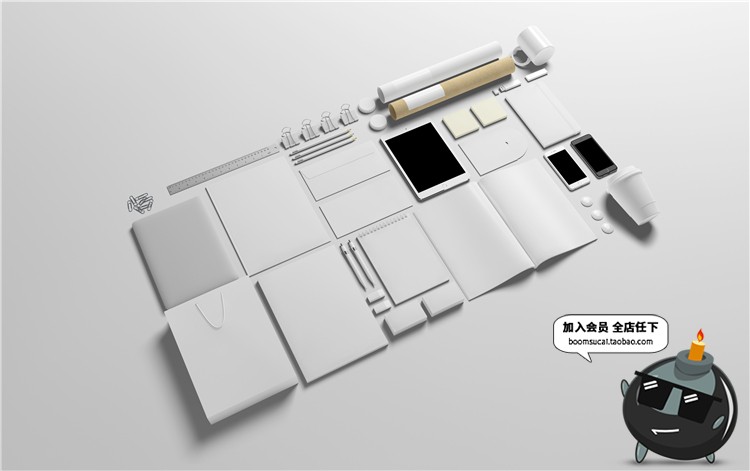 图片[12]-办公室文具用品品牌VI提案文创样机效果展示PSD模板PS设计素材-设计猿