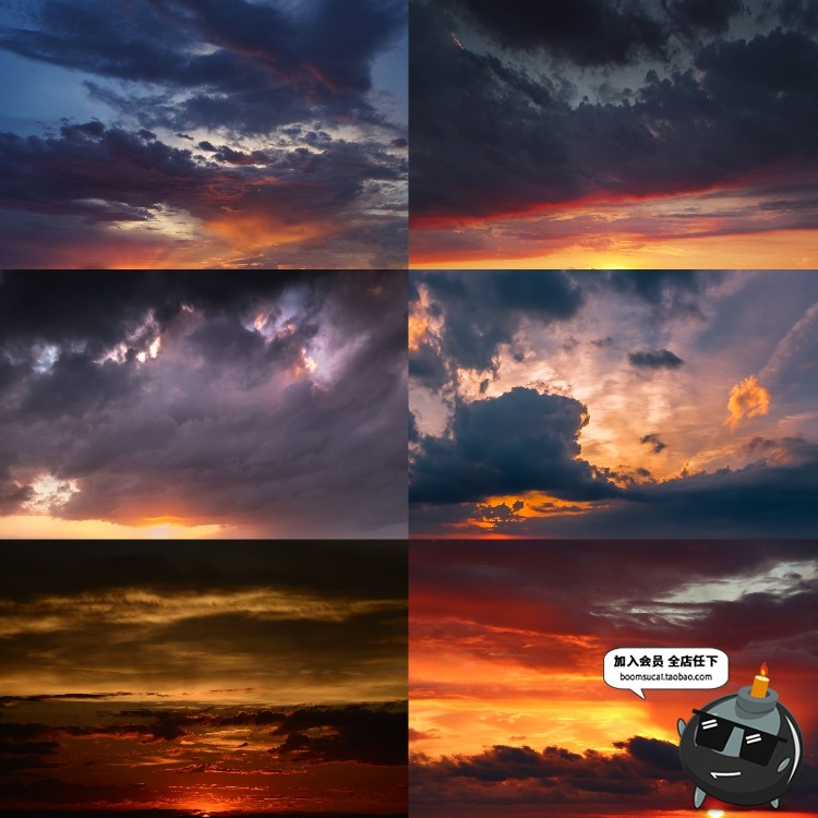 图片[2]-4K高清天空云层云图黄昏白云乌云日落风景合成图背景JPG图片素材-设计猿