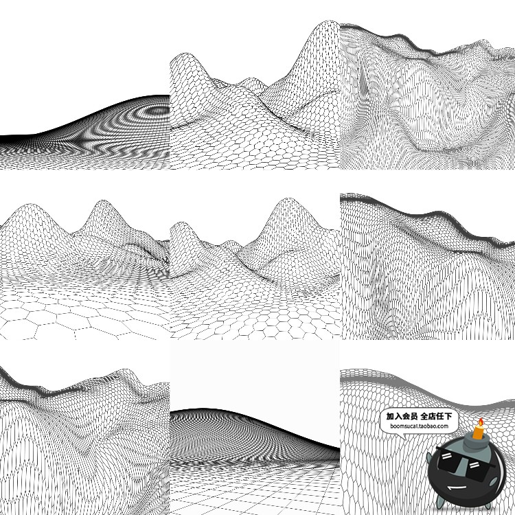 图片[18]-时尚酷炫科技感数据网格山脉起伏3D立体背景高清AI矢量设计素材-设计猿