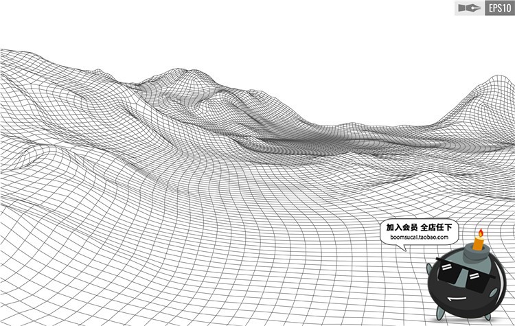 图片[19]-时尚酷炫科技感数据网格山脉起伏3D立体背景高清AI矢量设计素材-设计猿